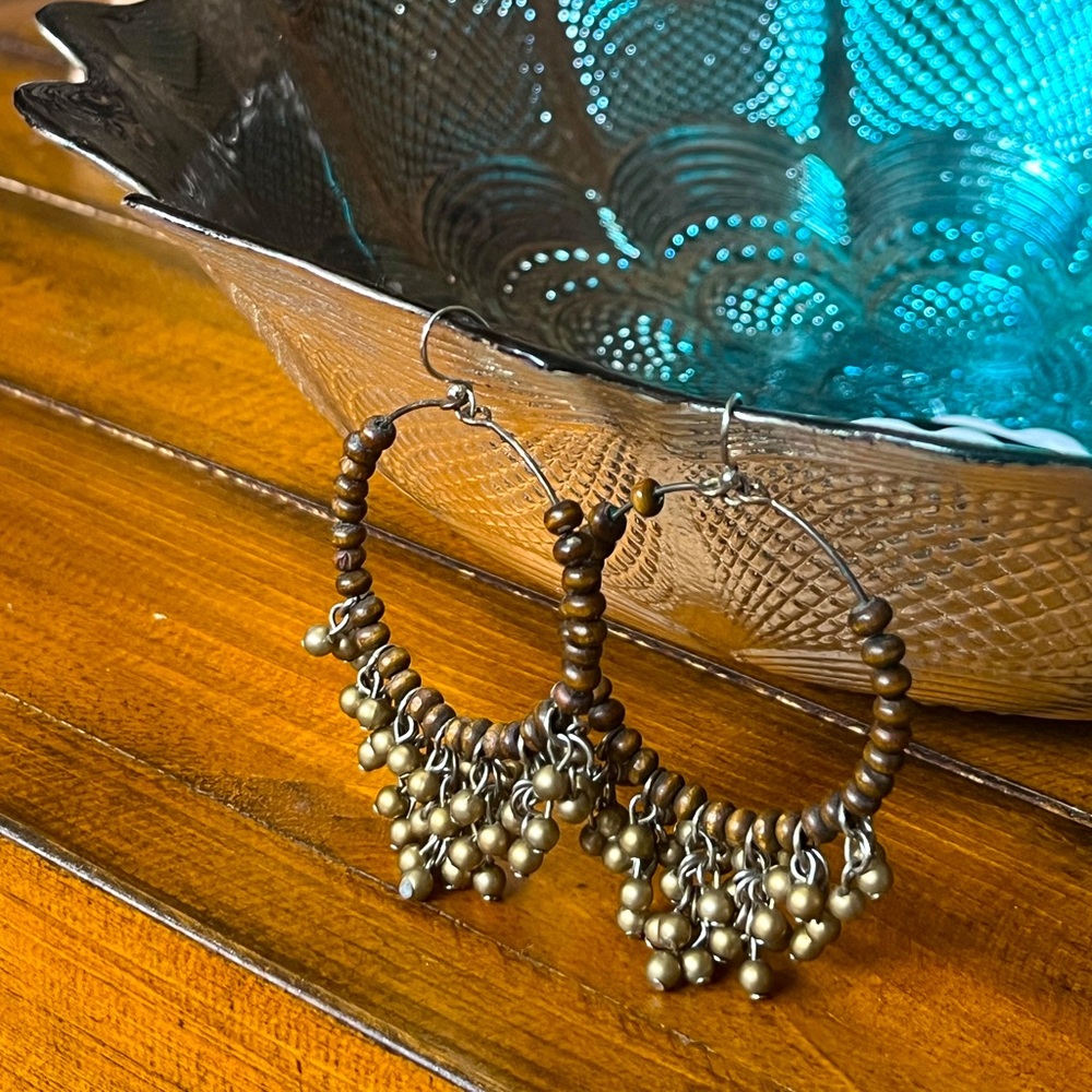 Boho Beaded Hoop Earrings